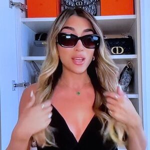 CHANEL Black Acetate Sunglasses with Gold CC Accent